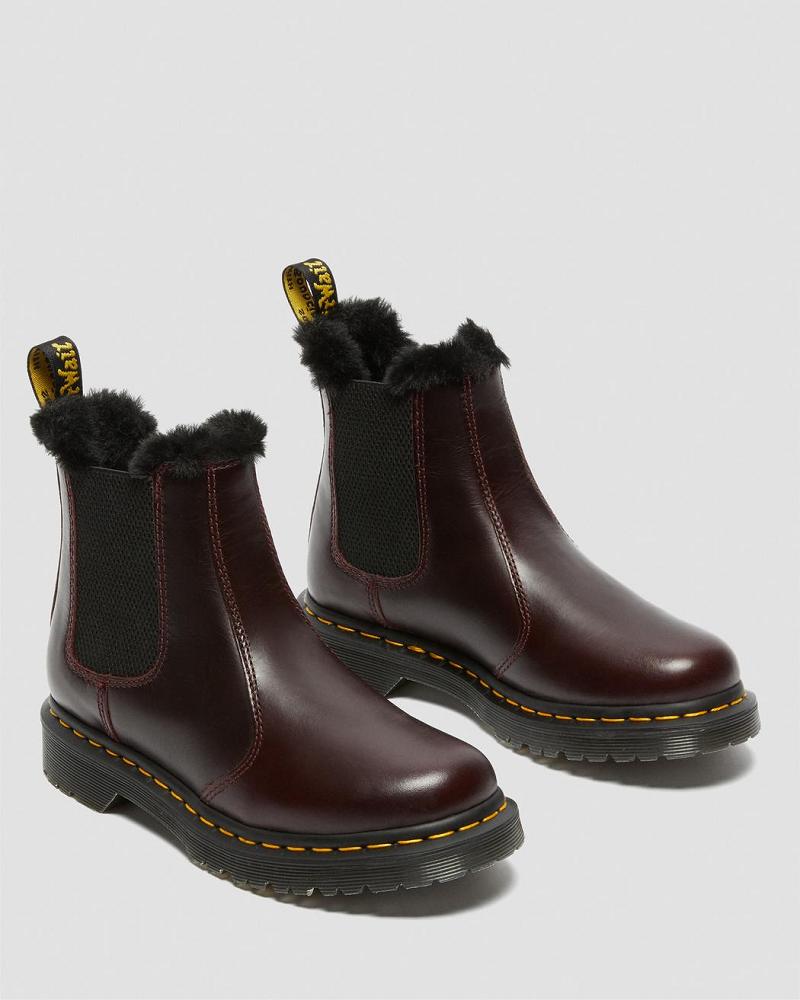 Dr Martens 2976 Leonore Faux Fur Gevoerde Laarsjes Dames Bordeaux | NL 658TCE